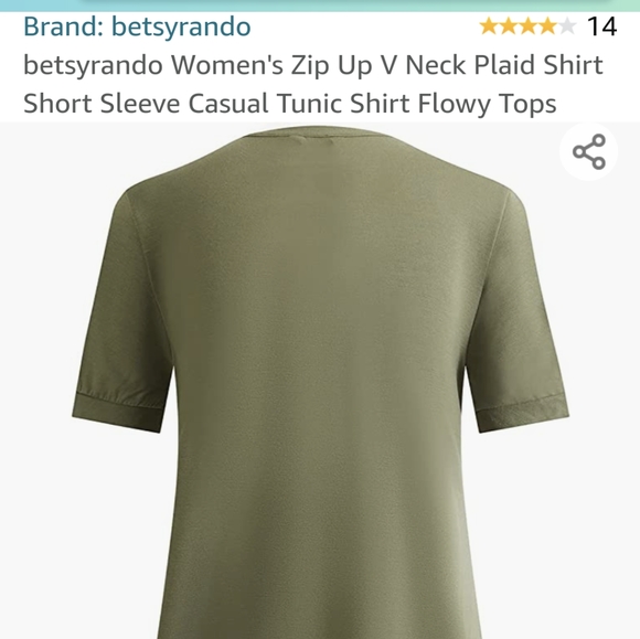 Women's Zip Up V Neck Short Sleeve Casual Tunic Shirt Flo - Picture 6 of 11